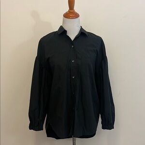 Rails Black Puffy Sleeve Button Down Top Size Medium